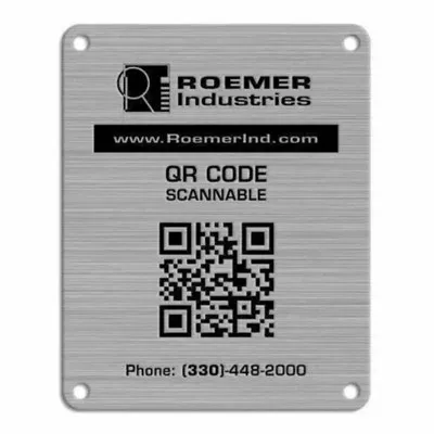 Plaque signalétique de code Qr en aluminium