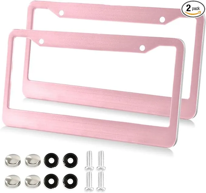 Cadre de plaque d'immatriculation de couleur unie rose personnalisé