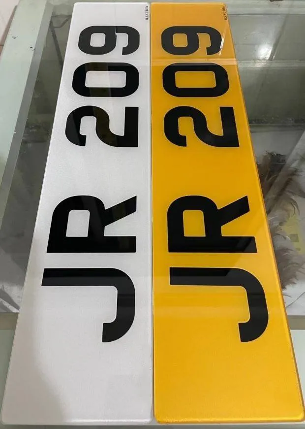 Plaque d'immatriculation de voiture réfléchissante 3d en acrylique vierge britannique