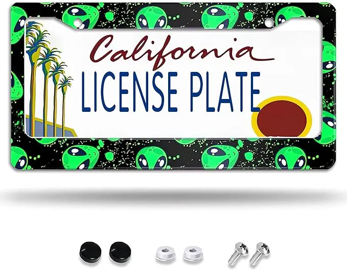 Cadre de plaque d'immatriculation intéressant Aliens UFO